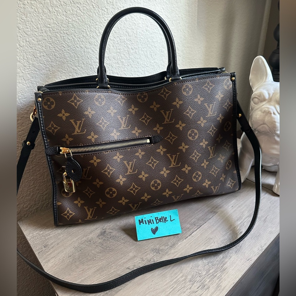 Louis Vuitton Popincourt MM Monogram Noir Black Tote Shoulder Bag